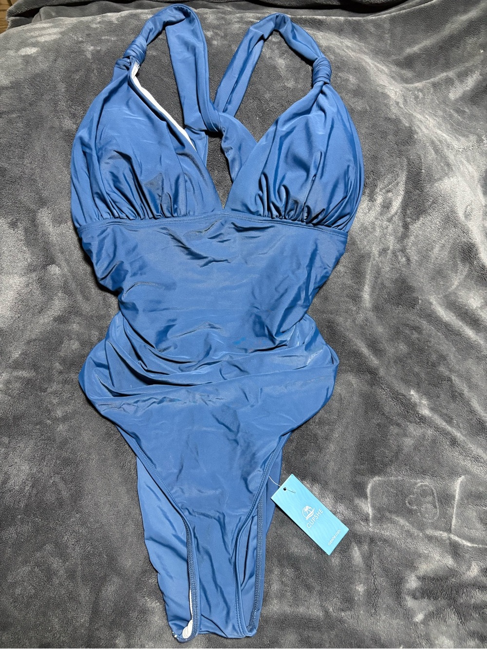 Cupshe Blue Halter One-Piece Swimsuit